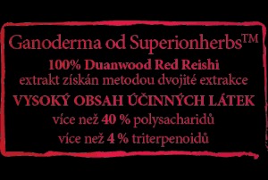 Pečeť kvality Superionherbs Duanwood Red Reishi